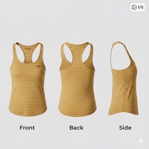 YELLOW & WHITE STRIPPED YOGA🧘‍♀️ LIGHT TOP